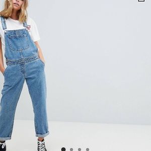 ASOS Petite Denim Overalls / MidWash Blue